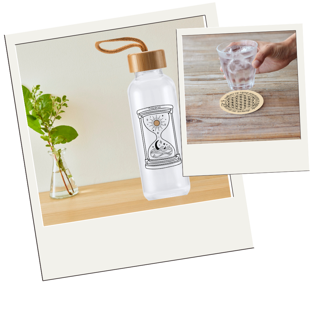 Pack “Crois en toi” – Gourde + Dessous de verre Fleur de Vie
